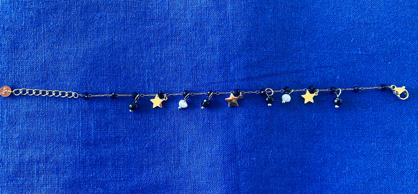 Bracelet Evy - doré et onyx
