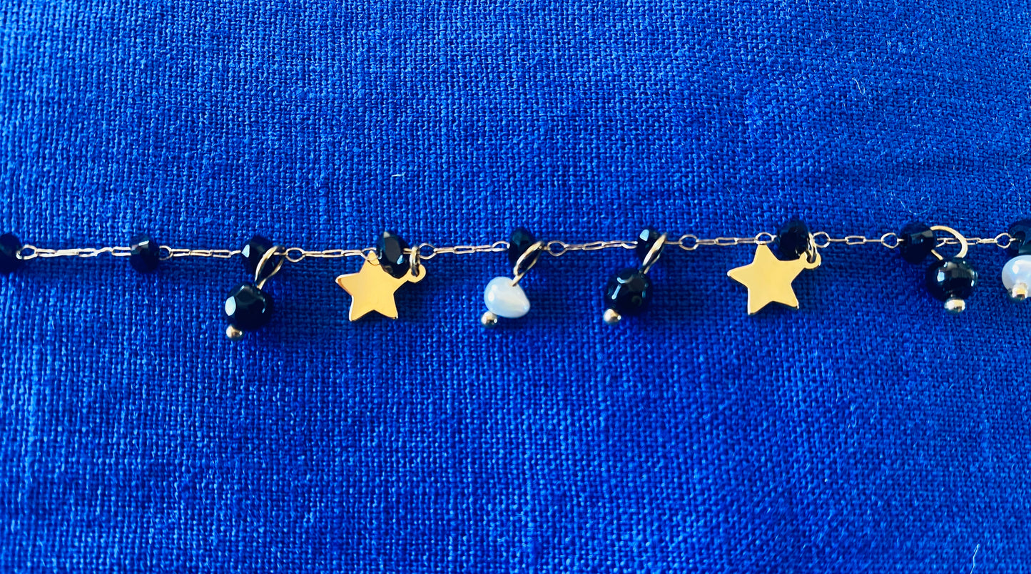 Bracelet Evy - doré et onyx