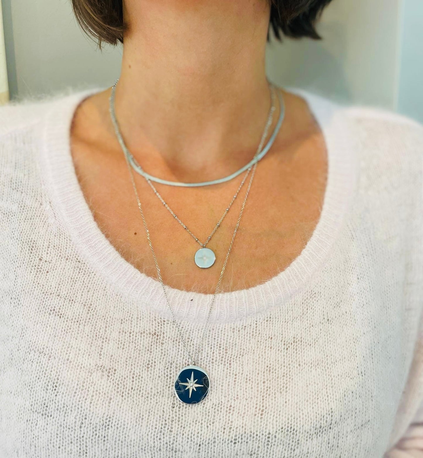 Collier Landeline - argenté - multi-rangs