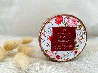 Bougie artisanale - Rose ancienne - 90g