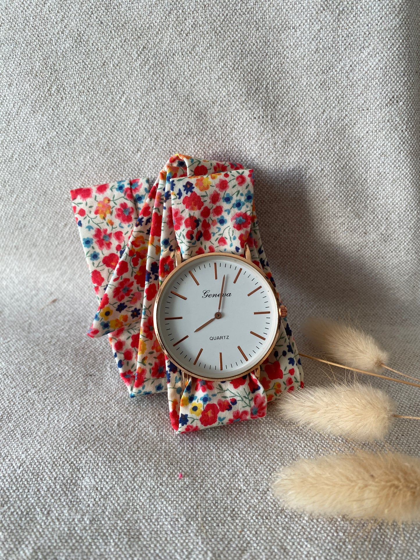 Montre Foulard Liberty Phoebe Rouge Petit Cadran