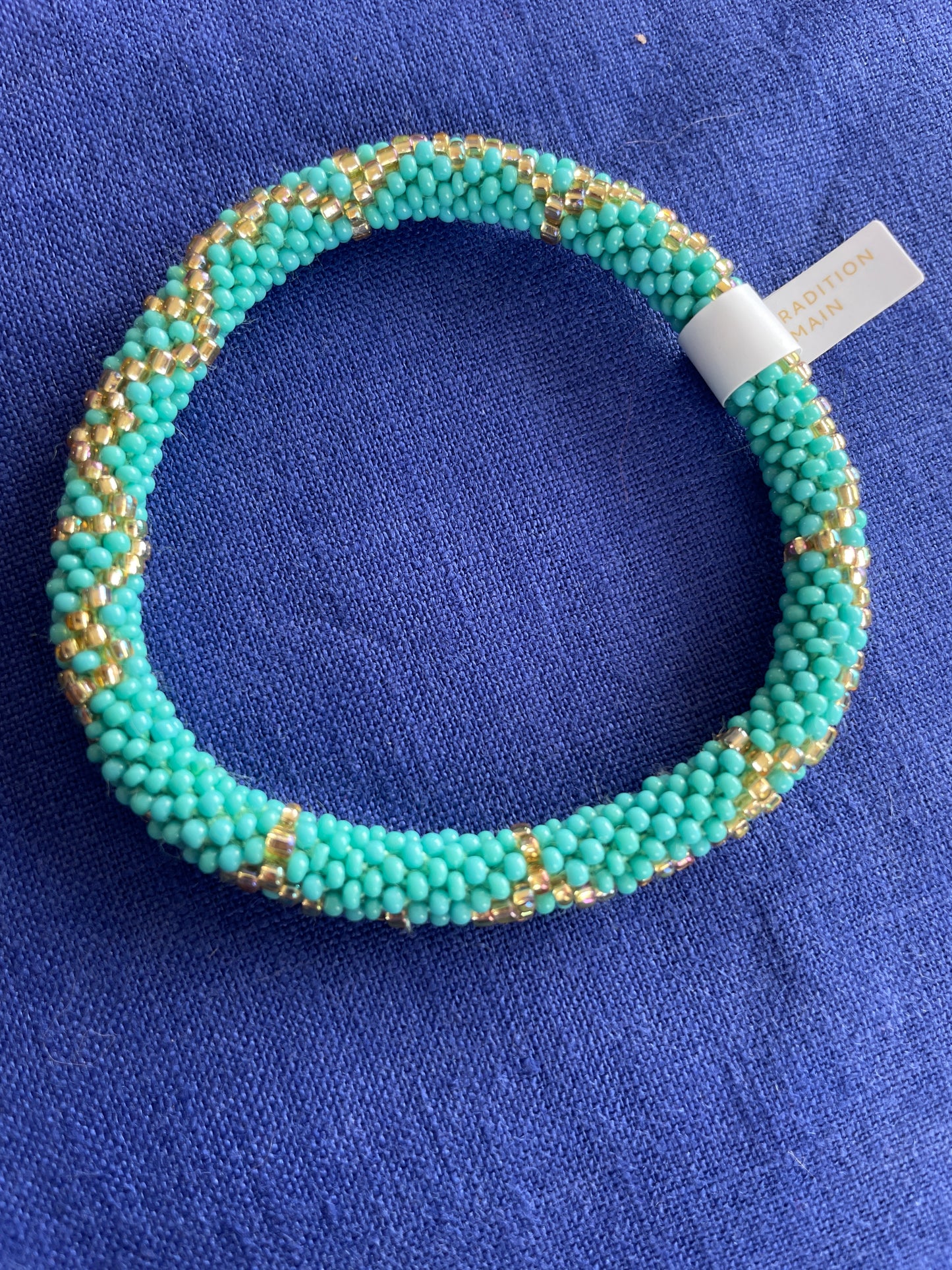 Bracelet népalais - turquoise -doré