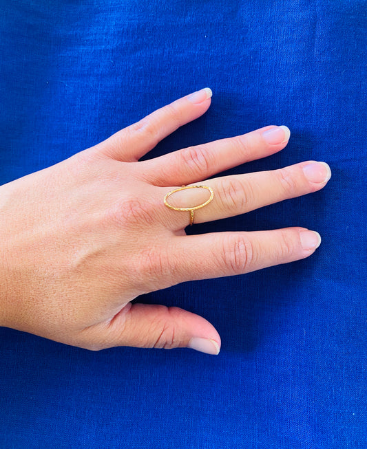 Bague Isla ajourée - dorée - Taille réglable