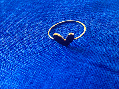 Bague Cœur couleur or - Taille standard 54-55