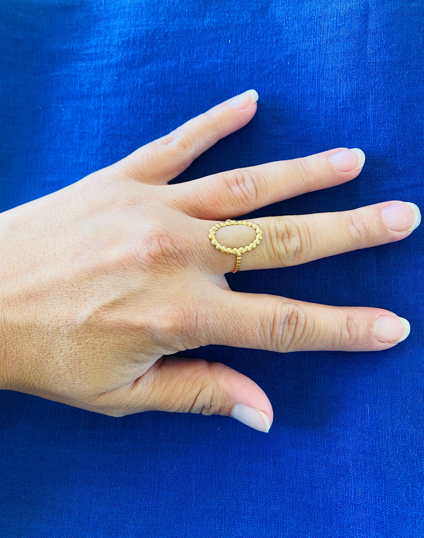 Bague Aimée ovale ajouré - dorée - Taille réglable