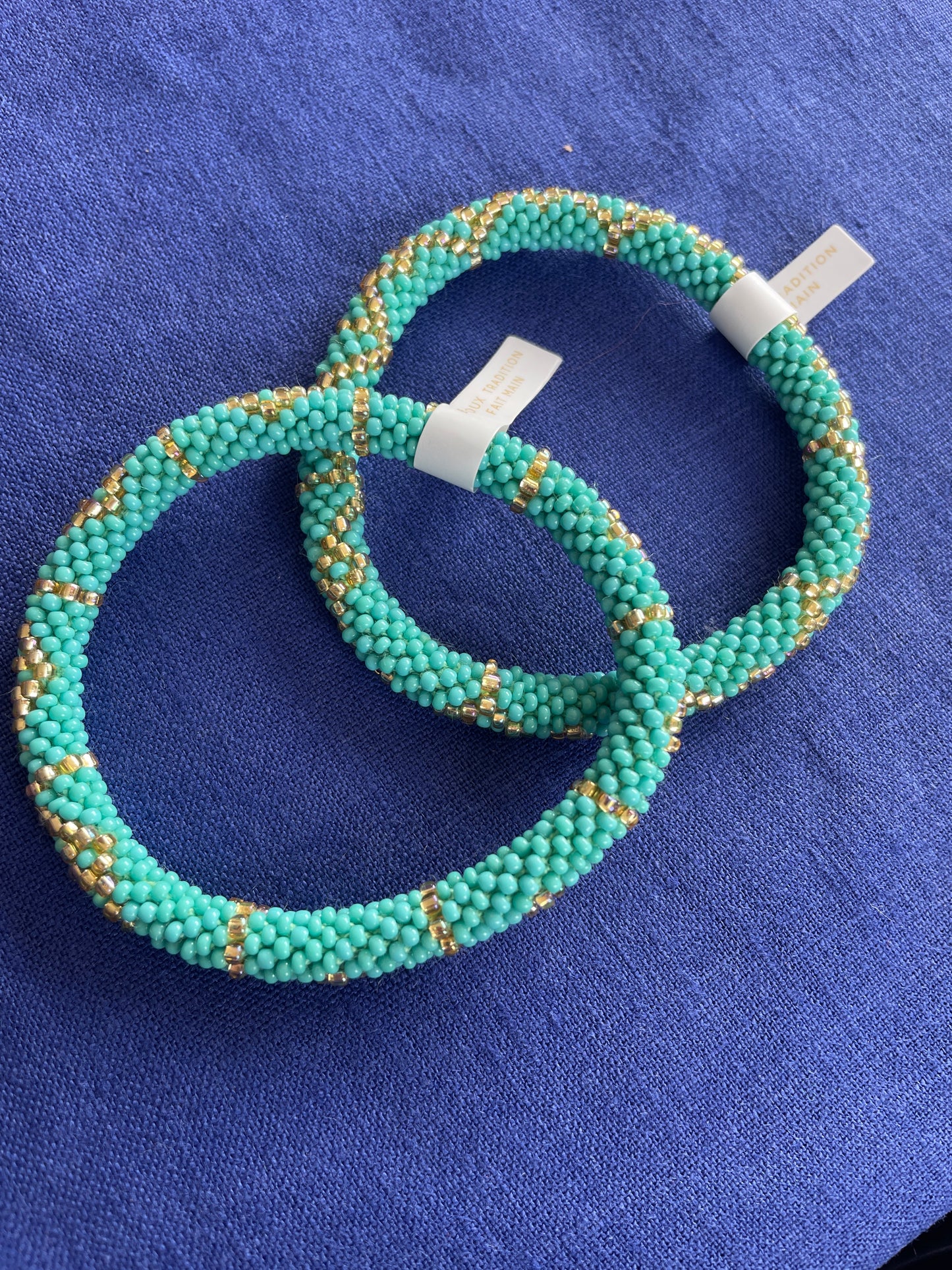 Bracelet népalais - turquoise -doré