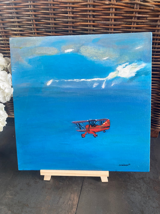 L'avion - 40X40 cm - Peinture acrylique sur toile