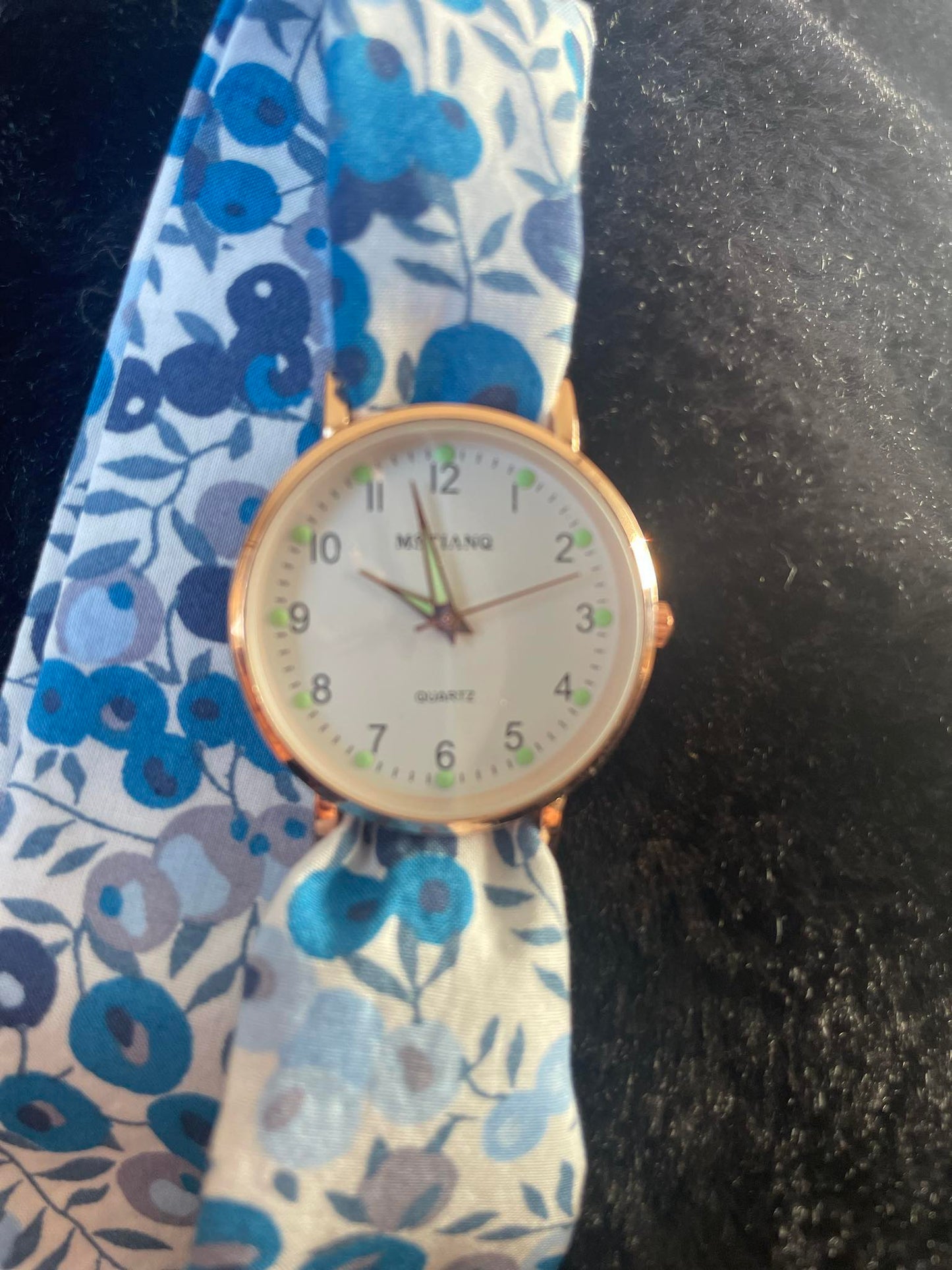 Montre Foulard Liberty Wiltshire Bleu Petit Cadran