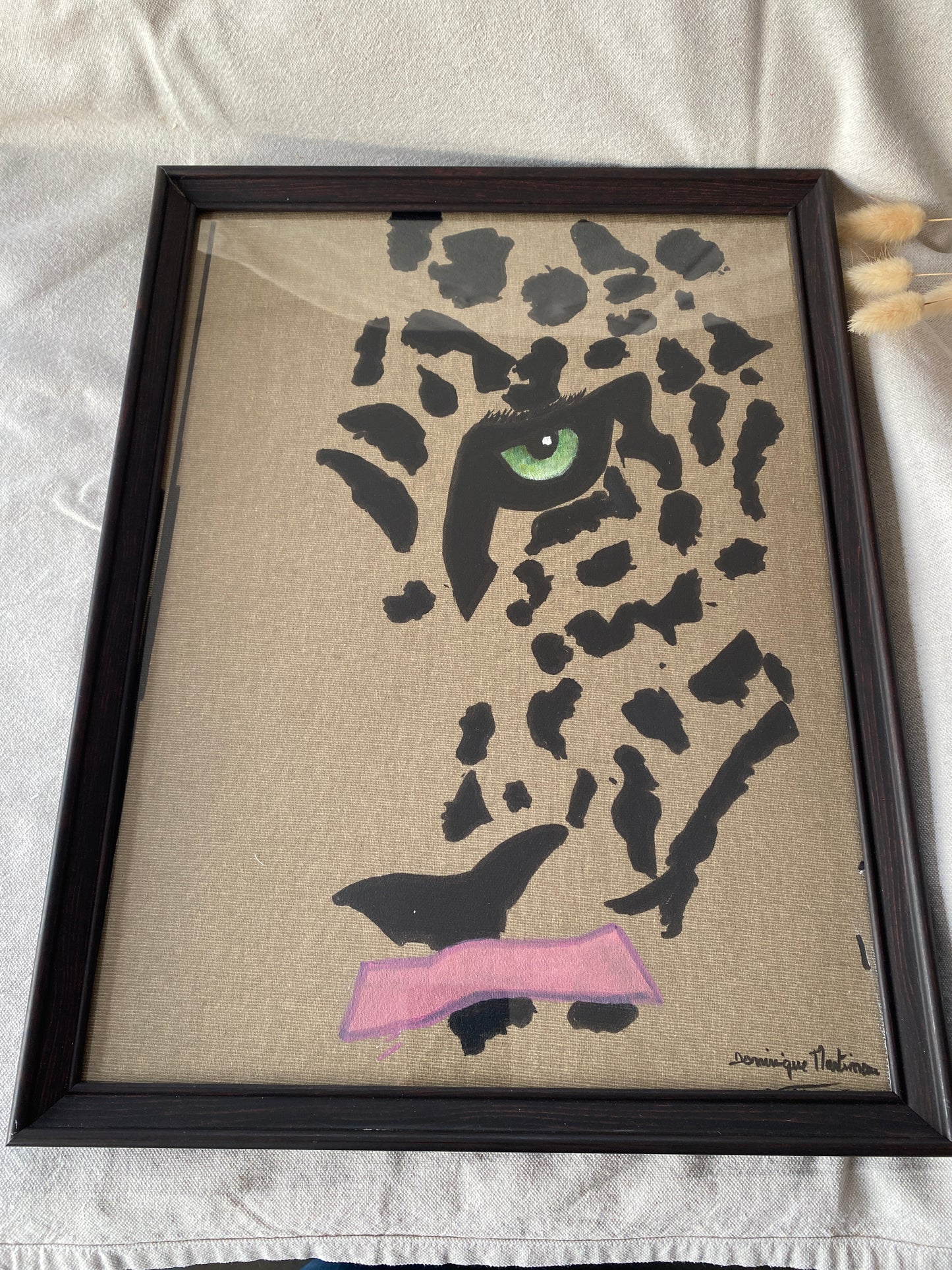 Panthère - 32X42 cm - Peinture acrylique sur toile en lin