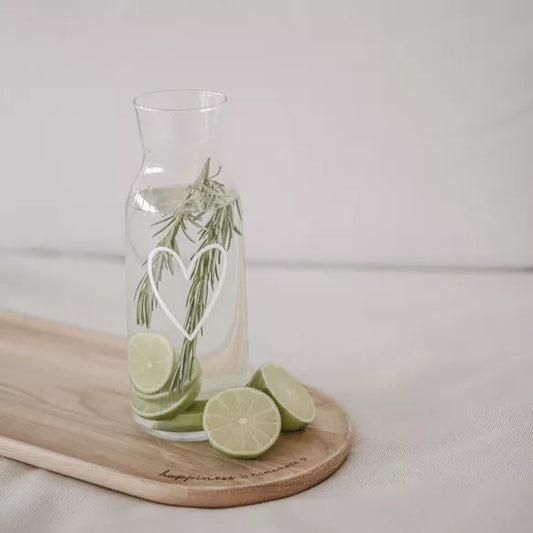 Carafe ou vase Cœur blanc en verre