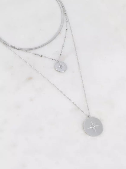 Collier Landeline - argenté - multi-rangs