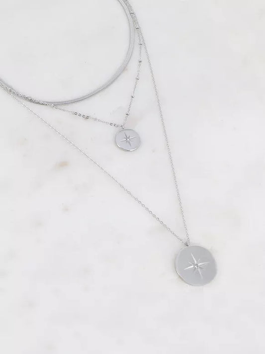 Collier Landeline - argenté - multi-rangs