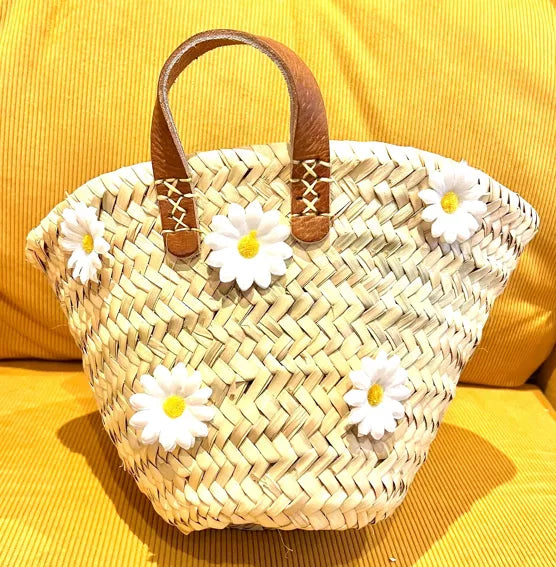 Mini panier tressé marguerites Nora