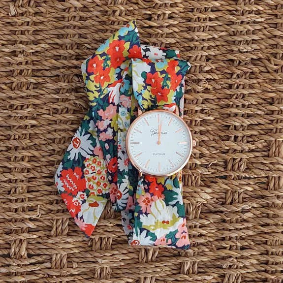 Montre Foulard Liberty Thorpe Corail Grand Cadran