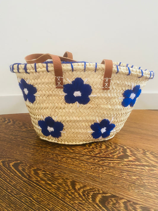 Panier Fleurs bleues Yasmine