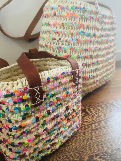 Petit panier paillettes multicolores Anissa