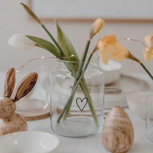 Vase Cœur noir en verre