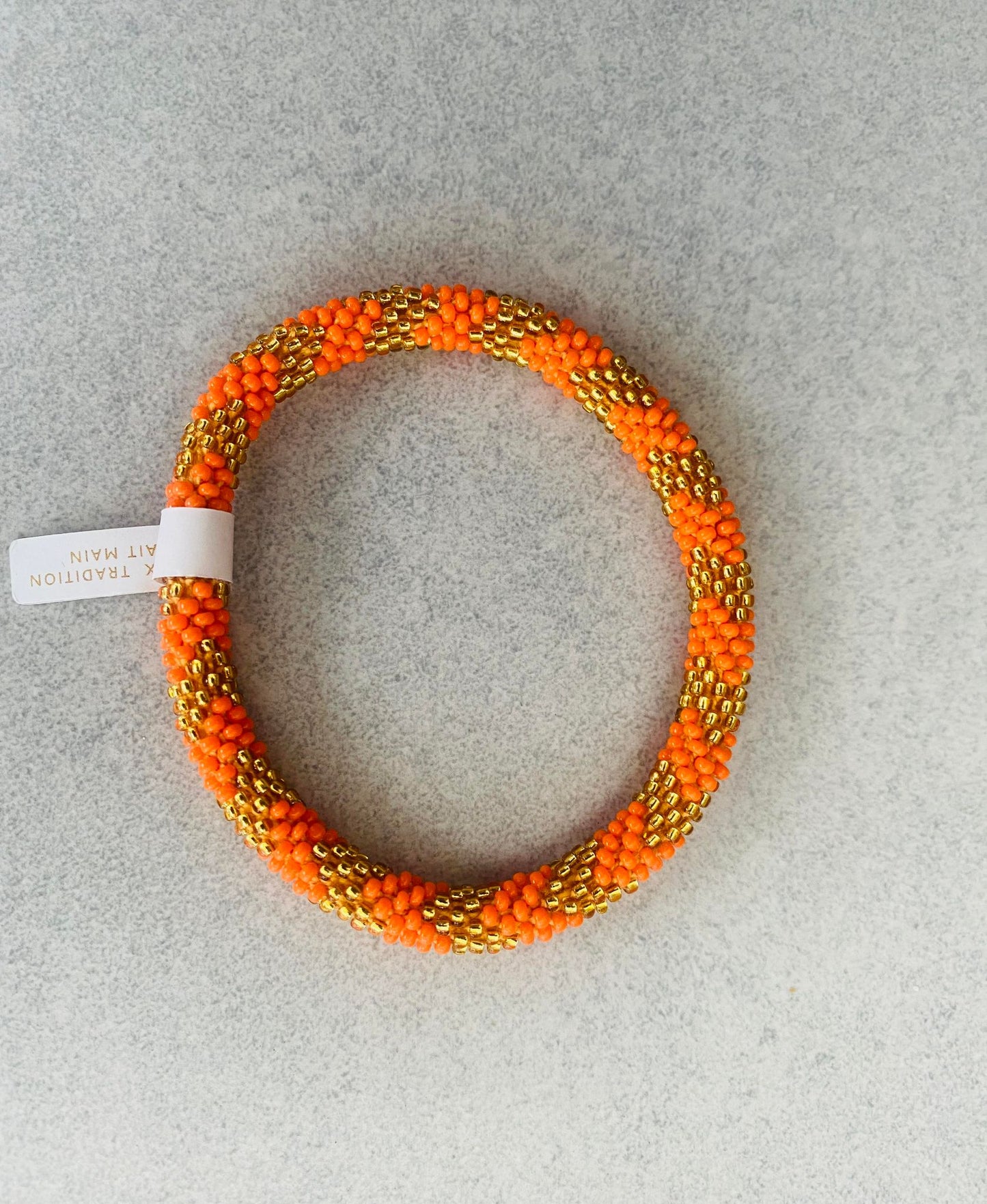 Bracelet népalais - oange et doré